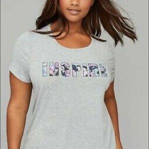 Livi Active Inspire Graphic Tee Draped CutOut Back